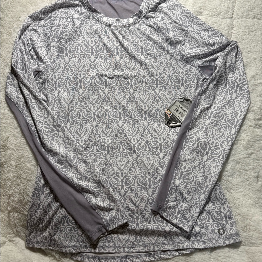 The American Outdoorsman for Women LS Sun Shirt Gray Patterned sz Large